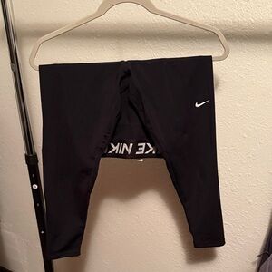 Nike Black Leggings with White Swoosh